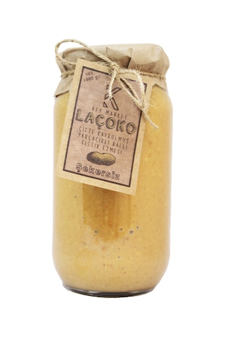 Laçoko Şekersiz Katkısız Glutensiz Doğal Çifte Kavrulmuş Parçacıklı Ballı Yer Fıstığı Ezmesi 1 KG