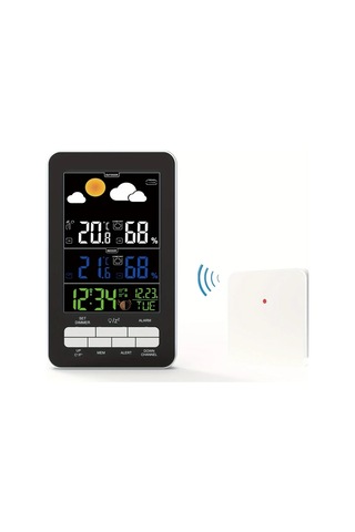 Motion003 1 Hava İstasyonu Dış Mekan Sensörlü Siyah Büyük Lcd Ekran İç Dış Sıcaklık Nem Basınç Hava Tahmini