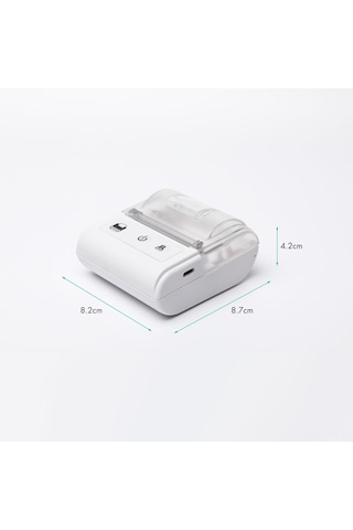 Tenfowee Beyaz Jk-5803p 57mm Taşınabilir Termal Makbuz Yazıcı - Usb+bluetooth Bağlantı, 2600mah Batarya, 1 Adet Termal Kağıt İle