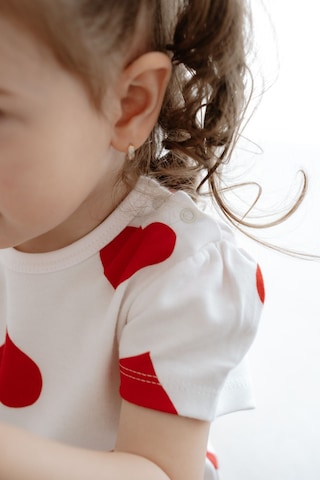 Lilabio %100 Pamuk Kalpli Kısa Kollu Bebek Body Beyaz