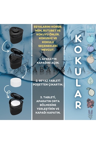 Siyah Portakal Üçgen Nem Alıcı Aparat Rutubet Ve Koku Giderici 500 Gr Çok Renkli