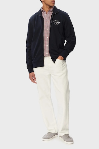 Tommy Hilfiger Logolu % 100 Pamuk Dik Yaka Fermuarlı Sweat Erkek Sweat Mw0mw43219 Dw5 Lacivert