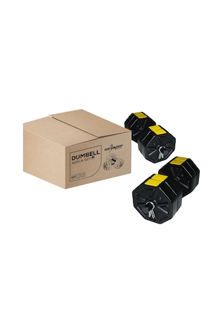 Tan Spor 30 KG Dambıl Dumbbell Halter Ağırlık Kısa Bar Seti Sarı Kapaklı