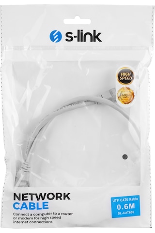 S-lınk Sl-cat606 Cat6 Patch 60cm Kablo Gri 1923 1