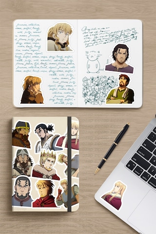 Vinland Saga Anime Telefon Laptop Bullet Journal Yapışkanlı Folyo Sticker Paketi 23 Adet Çok Renkli