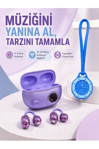 Kablosuz Stereo Kulaklık Ve Mavi Askılı Çanta Saati İkili Fırsat Paketi Günlük Kullanım Kablosuz Stereo Kul