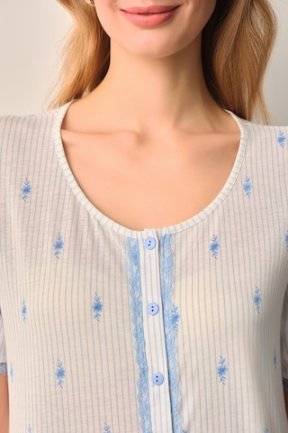 Suwen Maria Pamuklu Gömlek Yaka Pijama Takımı Sh26610660b348 Mavi