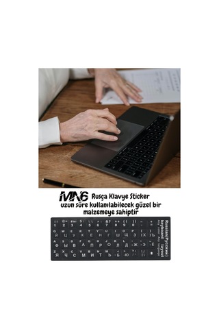 MN6 MR01 Rusça Klavye Sticker/silinmez-10 Adet/Rusça Ingilizce Klavye Etiketi
