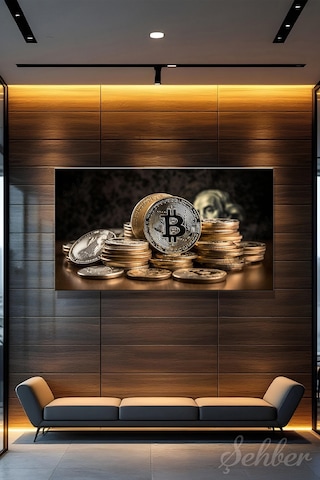 Yatay Kanvas Tablo Tekli Ofis Broker Bankacılık Yatırım Kripto Para Bitcoin Borsa Forex 2912