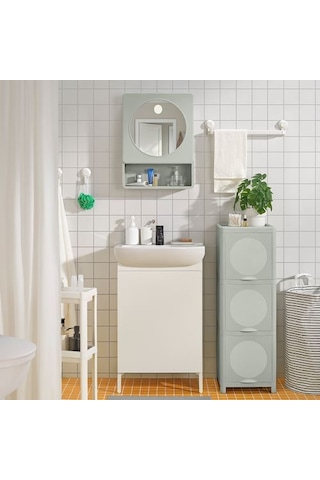 Ikea Ivösjön Banyo Boy Dolabı, Yeşil, 33x34x99 Cm