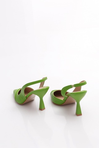 Dgn 04 Kadin İnce Topuklu Ayakkabi Yeşil