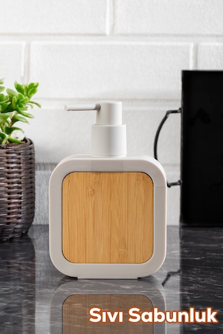 Porsima 3151 Banyo Ve Mutfak Sıvı Sabunluk 400ml Taupe-ahşap Taupe