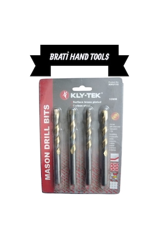 Kly-tek 10mm Beton Delme Matkap Ucu Karbon Kaplama 4 Adet Set