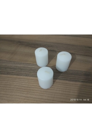 3'Lü Kokusuz Bozkurt Silindir Mum 5*7Cm (346655471)