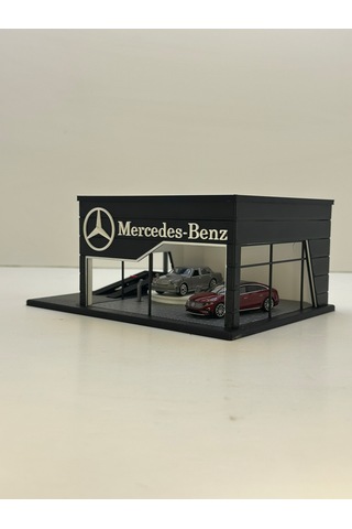 3d Baskı 1/64 Ölçekli Mercedes Showroom Tasarımlı Diorama Araç Sergileme Garajı