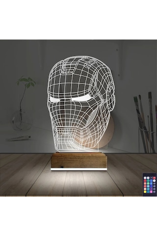 Luvivia Ironman Robot 3d Lamba - Masa Gece Lambası Şeffaf