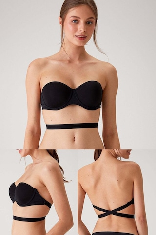 Pierre Cardin Kadın 6027 Pisa Destekli Push-up Straplez Multi Function Sütyen Siyah