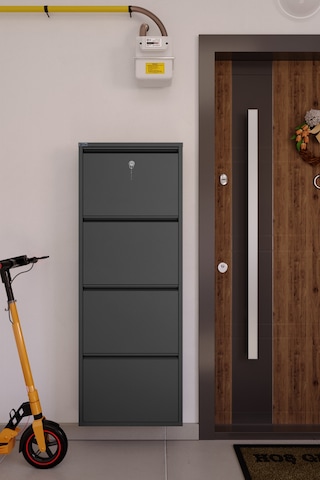 Ceha Kilitli 4'lü Metal Ayakkabılık Füme - K.AYK-4 /AB7979/KL