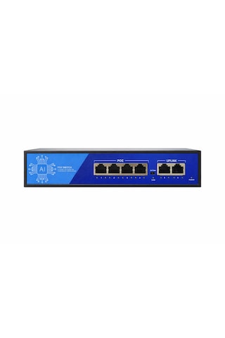 3dcool 3d-psf04-fg 6 Port Kamera Poe Switch 4xpoe 2xuplink Full Gigabit 65w 250mt
