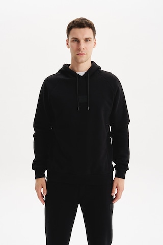 AR-MA Arma Erkek Regular Fit Kapüşonlu Fermuarlı Kanguru Cepli Sweatshirt Pamuk Polyester Karışım K30254628602 Siyah