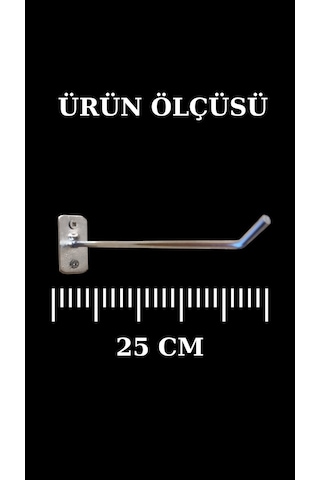 200 Adet 25 Cm Suntaya Kanca Duvara Monte Kanca Çok Amaçlı Kanca Krom
