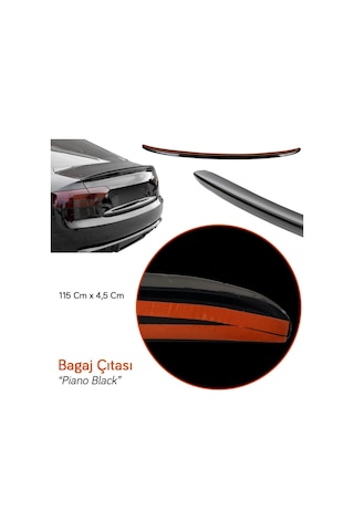 Carpi Bagaj Çıtası Parlak Piano Black 115 Cm X 4.5 Cm Br2790108