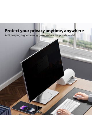Vkemall 24 İnç 16:10 Bilgisayar Ekran Koruyucu - 30 Gizlilik Filtresi, Mavi Işık Engelleyici, Kancalı Kurulum, Dizüstü Ve Masaüstü Uyumlu