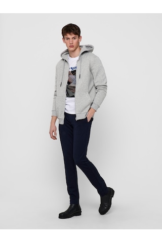 Only & Sons Ceres Life Zip Thr Hoodie Sweat Noos Erkek Gri Sweats Gri