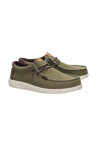 Hey Dude Wally Braided Erkek Günlük Ayakkabı-33034 Yeşil-kahverengi