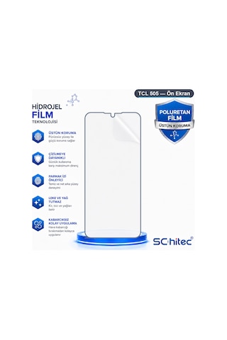 Tcl 505 Uyumlu Ön Yüzey Nano Şeffaf Hidrojel Ekran Koruyucu 68389759