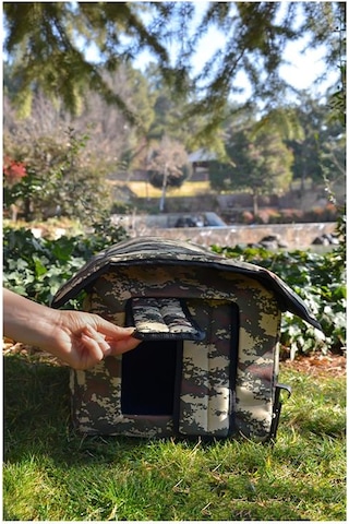 Yuga Kamuflaj Desen Kedi Evi Isı ve Yağmur Korumalı