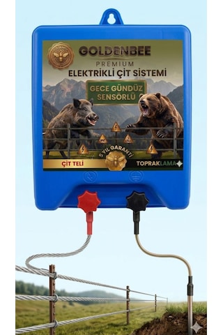 Goldenbee Eko Kit Elektrikli Çit Sistemi Domuz Ve Ayı Kovucu 1500mt Set-202