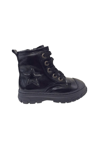 Ortopedikal 1001 Ridente Siyah Yıldızlı Patik Kız Çocuk Bot % 100 Deri Bağcık Ve Fermuarlı Siyah