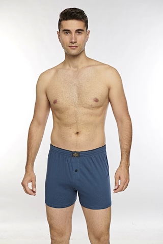 Kolcu Önü Düğmeli Erkek Havlu Bel Boxer K13230 - İndigo İndigo