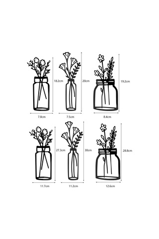 Duvar Çıkartmaları 3d Çiçek Vazosu Gümüş S Gümüş S Diğer