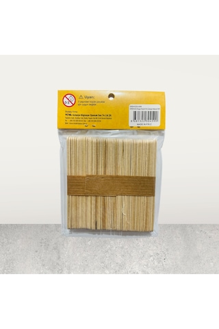 Ahşap Dil Çubuğu Natural Küçük 50li Kırmızı