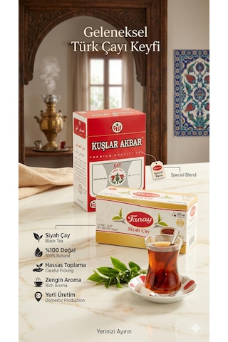 Kuşlar Akbar İthal Dökme Çay 400 Gr + Tanay Sallama 25'li Hediye