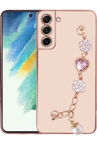 Galaxy S21 Fe Kılıf El Tutamaçlı Kamera Korumalı Zore Taka Silikon Kapak Pembe
