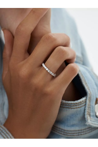 Marıola 2,5 Mm Sirkon Zeminli Ve 925 Ayar Gümüş Yüzük Alyans 183831580 Gri