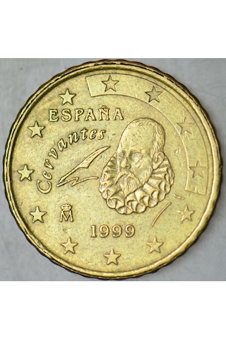 İspanya 10 Euro Cent 1999 Cervantes Temalı.