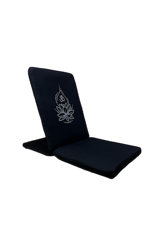Yogaezo Lotus Çiçeği Baskılı Backjack Meditasyon Sandalyesi Siyah Syh10 Siyah