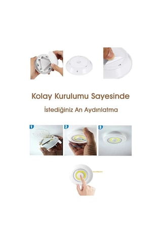 Mithra Life 3 Adet Uzaktan Kumandalı Kablosuz Led Aydınlatma Mıt1101
