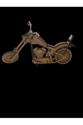 Ahşap Motosiklet Maketi Dekoratif El Yapımı 40 20 Cm
