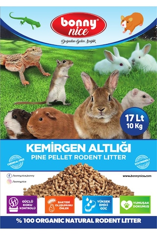 Bonny Nice Doğal Pelet Ginepig Kafes Altlığı 10 Kg 17 Lt