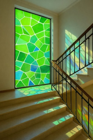 Vitray Desen Yapışkanlı Şeffaf Folyo 67cmx 2 Metre Açık Yeşil