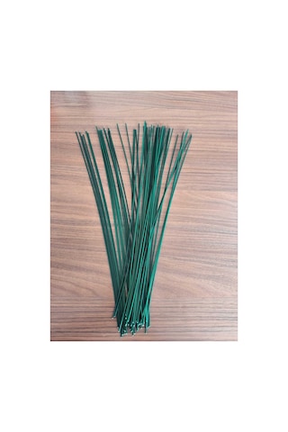 Yapay Çiçek Sapı 2mm 100 Adet Plastik Kaplı Tel Bitki Sabitleme Teli Yeşil - 839034651