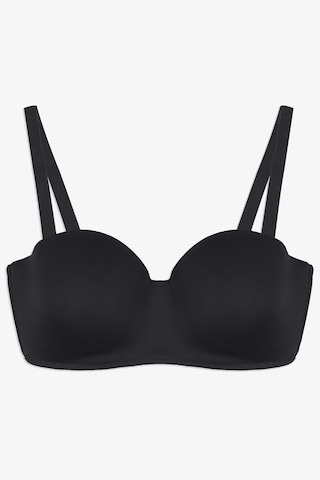 2'li Paket - Kadın Dolgusuz Mikro Straplez Sütyen Siyah - Ten
