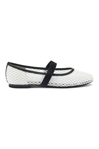 Avorio Babet Kadın 69x5 Frau Zanza Mesh Ballet Flats Avorio Beyaz - Siyah