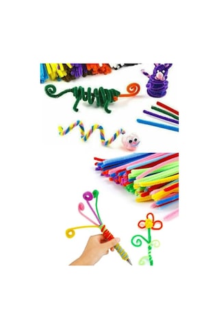 Şönil Renkli 30 Cm Renkli Fosforlu Tüylü Tel 20 Li- 1 Paket