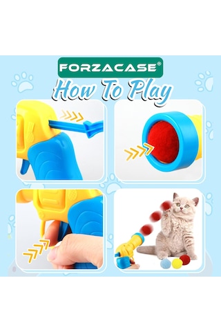Forzacase Toplu Peluş Top Atan İnteraktif Kedi Oyuncağı 30'lu
